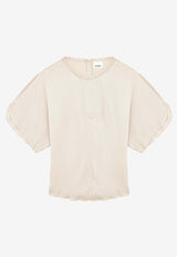 Isabel Marant Karlita Satin Blouse Cream HT0568FAC1J04I_20CK