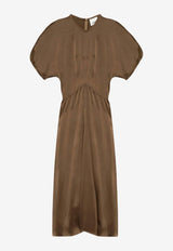 Isabel Marant Keany Satin Midi Dress Brown RO0681FAC1J04I_50BZ