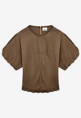 Isabel Marant Karlita Satin Blouse Brown HT0568FAC1J04I_50BZ