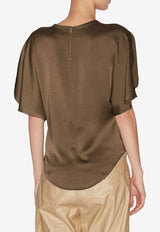 Isabel Marant Karlita Satin Blouse Brown HT0568FAC1J04I_50BZ