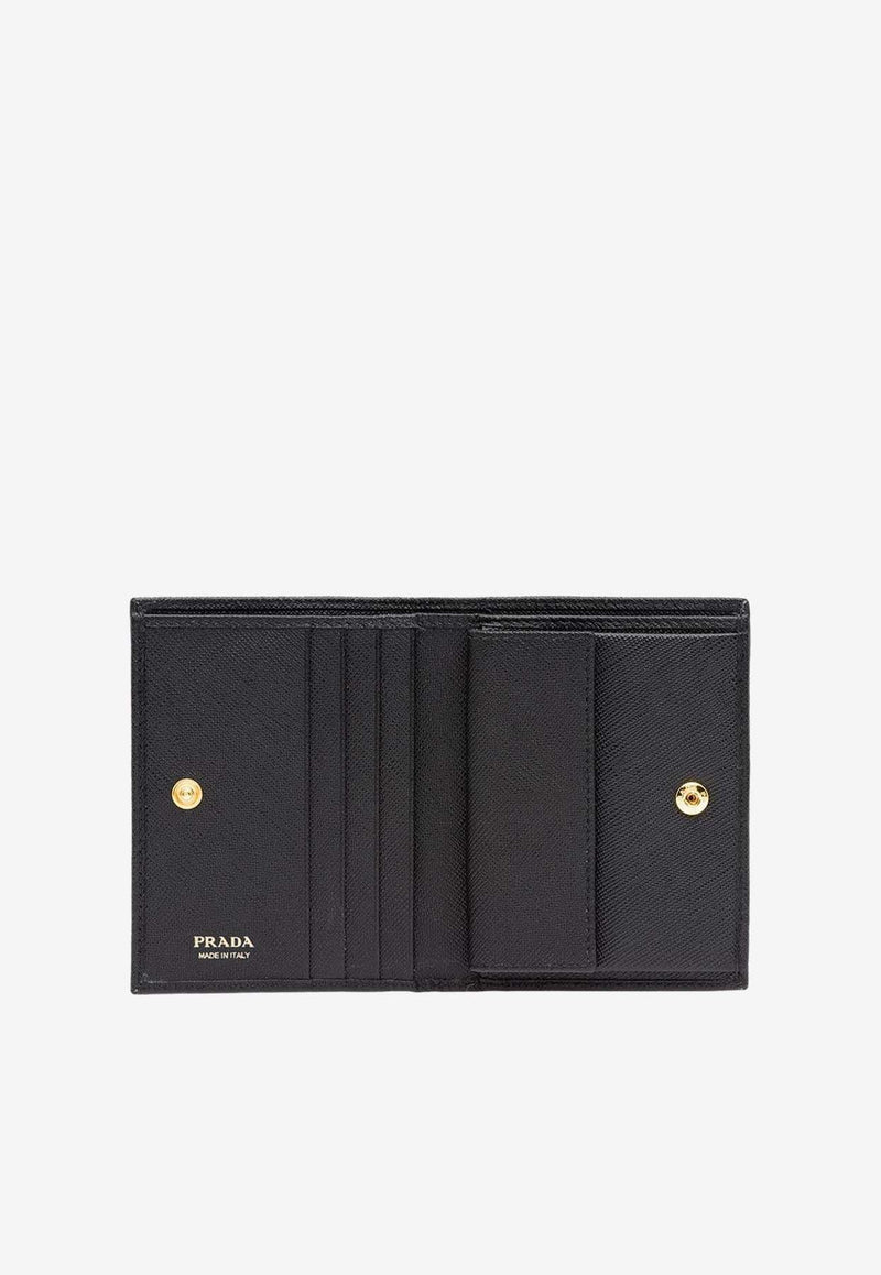 Prada Small Saffiano Leather Wallet Black 1MV204QWA_F0002