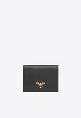 Prada Small Saffiano Leather Wallet Black 1MV204QWA_F0002