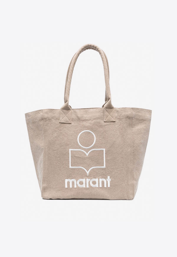 Isabel Marant Small Yenky Canvas Logo Tote Bag Beige PM0002FAA1X19M_90BE