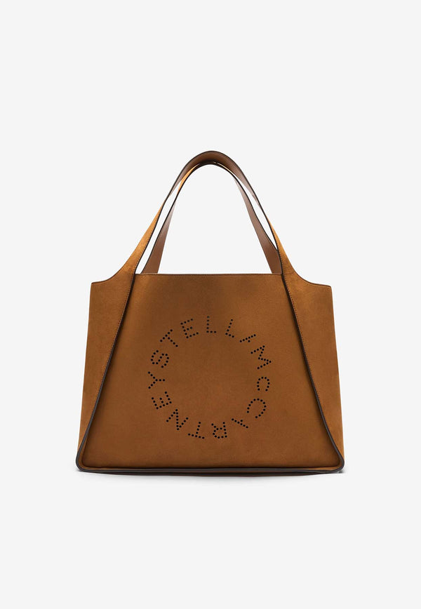 Stella McCartney Large Perforated Logo Tote Bag Brown 502793WP0507_5742