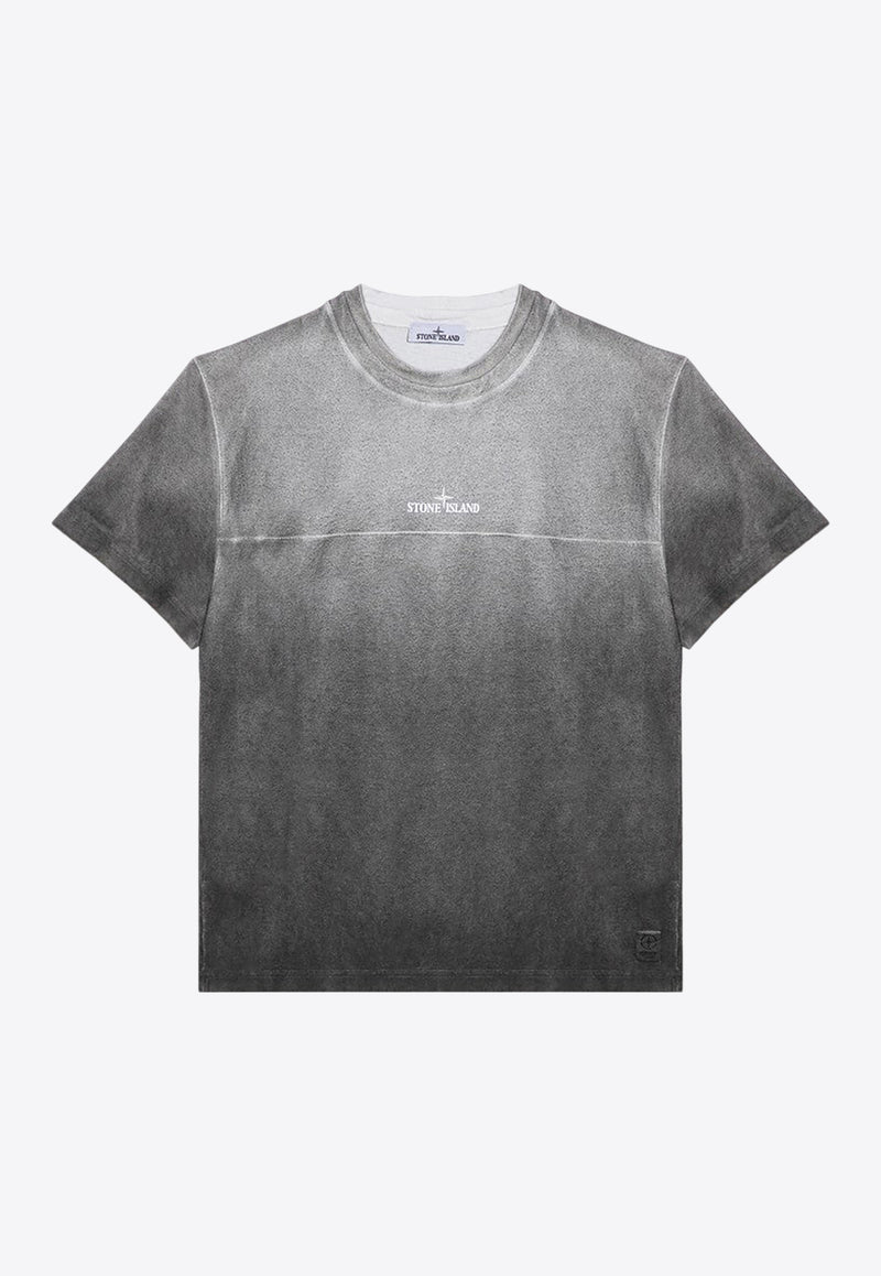 Stone Island Logo Print Faded T-shirt Gray 8115215T2/P_STONE-V0062