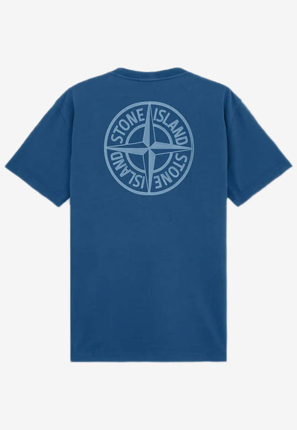 Stone Island Logo Print T-shirt Blue 81152NS 81BLUE