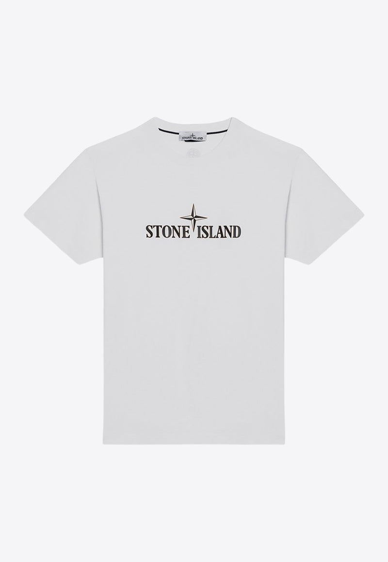 Stone Island Logo Print T-shirt White 81152NS80/P_STONE-V0001