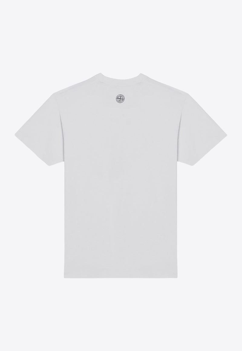 Stone Island Logo Print T-shirt White 81152NS80/P_STONE-V0001