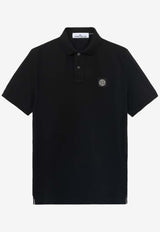 Stone Island Logo Short-Sleeved Polo T-shirt 81152SC 17BLACK