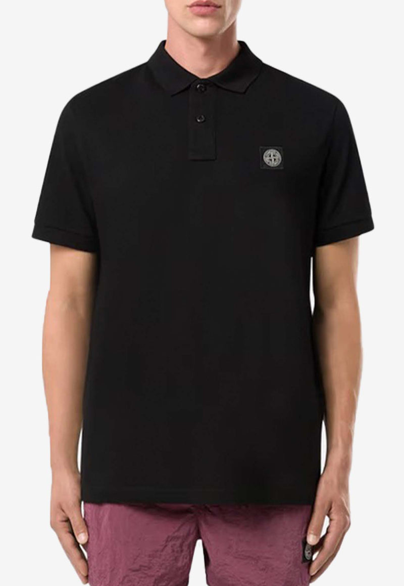 Stone Island Logo Short-Sleeved Polo T-shirt 81152SC 17BLACK