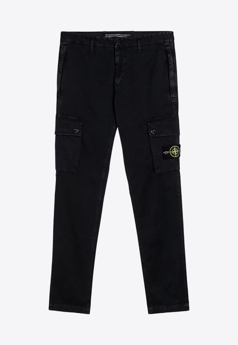 Stone Island Logo Patch Cargo Pants Black 8115303L1/P_STONE-A0129