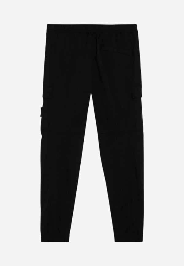 Stone Island Compass Patch Cargo Pants Black 811531310/P_STONE-V0029