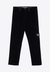 Stone Island Logo Patch Straight Corduroy Pants Navy 811532604/P_STONE-V0020