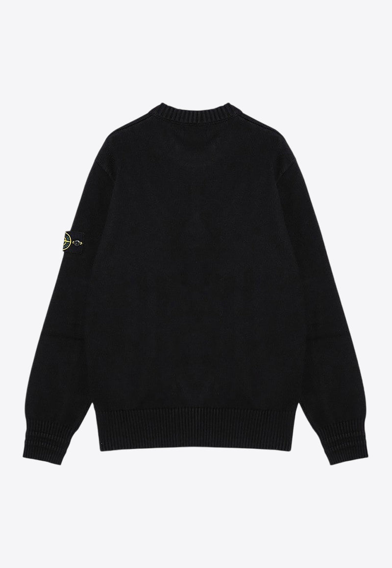 Stone Island Logo Patch Crewneck Sweater Black 8115506A2/P_STONE-V0029