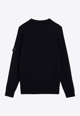 Stone Island Logo Patch Wool Blend Sweater Blue 8115508A3/P_STONE-A0020