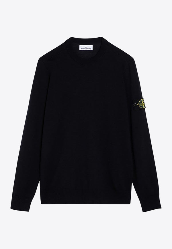 Stone Island Logo Patch Wool Sweater Blue 8115510C4/P_STONE-A0020