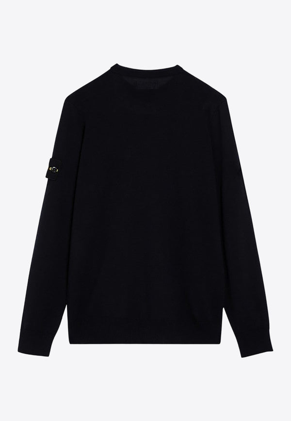 Stone Island Logo Patch Wool Sweater Blue 8115510C4/P_STONE-A0020