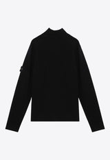 Stone Island Logo Patch Turtleneck Sweater Black 8115530A1/P_STONE-V0029