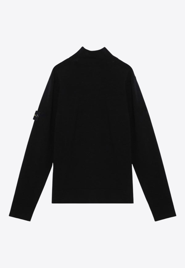 Stone Island Logo Patch Turtleneck Sweater Black 8115530A1/P_STONE-V0029