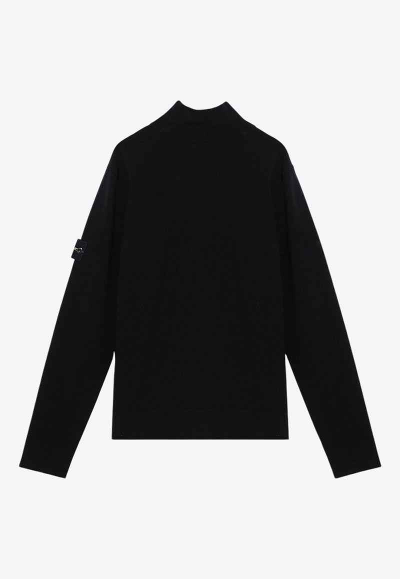 Stone Island Logo Patch Turtleneck Sweater Black 8115530A1/P_STONE-V0029