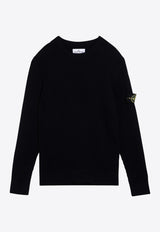 Stone Island Logo Patch Wool Sweater Blue 8115553C2/P_STONE-A0020