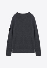 Stone Island Compass Patch Wool Sweater Gray 8115553C2/P_STONE-V0M67