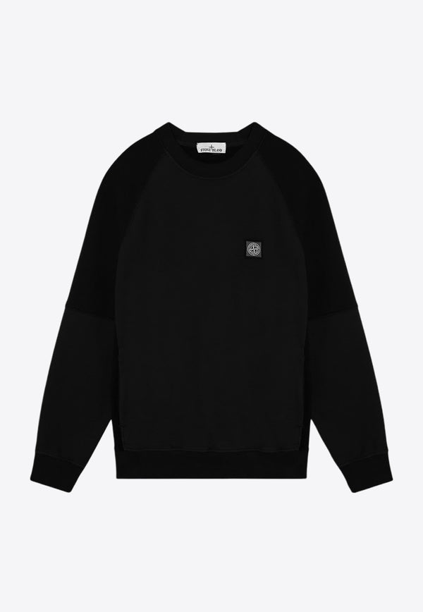 Stone Island Compass Patch Crewneck Sweatshirt Black 811560252/P_STONE-V0029