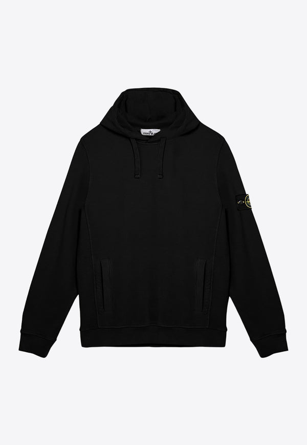 Stone Island Logo Patch Hooded Sweatshirt Black 811560820/P_STONE-V0029