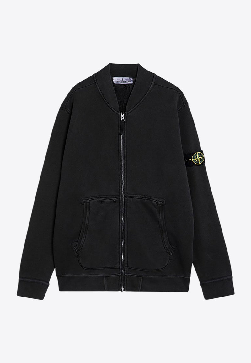 Stone Island Logo Patch Zip-Up Bomber Jacket Black 811565241/P_STONE-V0129