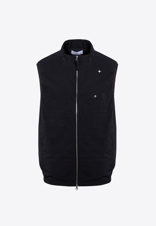 Stone Island Logo Embroidered Padded Vest Blue 8115G05G2/P_STONE-V0028