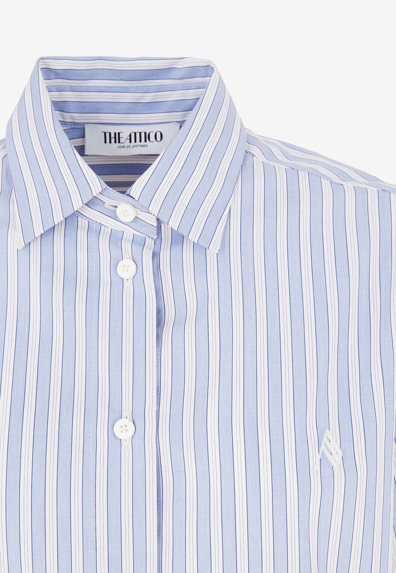 The Attico Eliza Striped Shirt Light Blue 250WCH00014_870