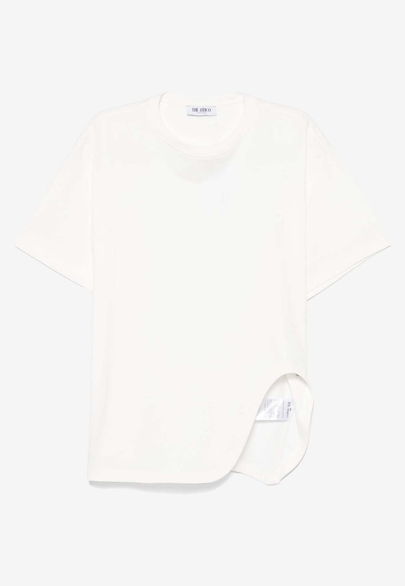 The Attico Asymmetrical Crewneck T-shirt White 250WCT00350_001