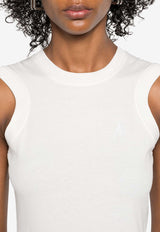 The Attico Reese Logo Embroidered Tank Top White 250WCN00003_001