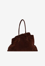 The Attico Medium La Passeggiata Suede Tote Bag Brown 250WAH00054_850