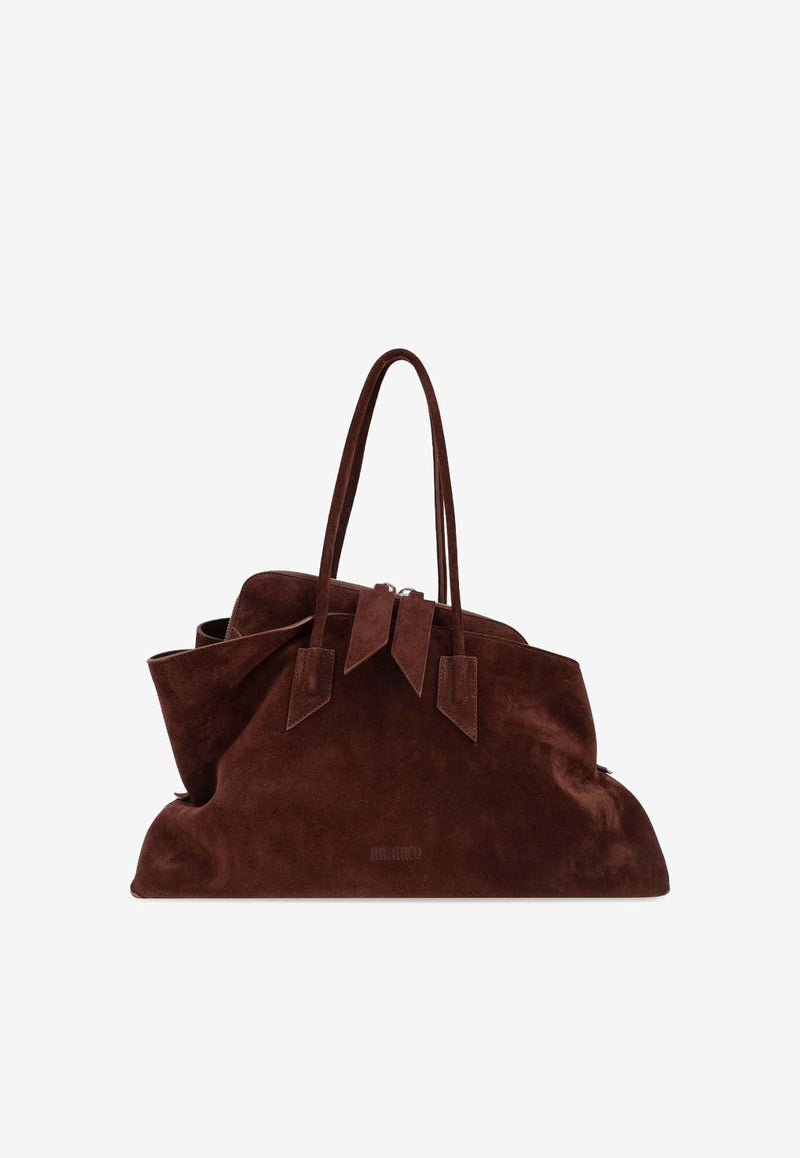 The Attico Medium La Passeggiata Suede Tote Bag Brown 250WAH00054_850