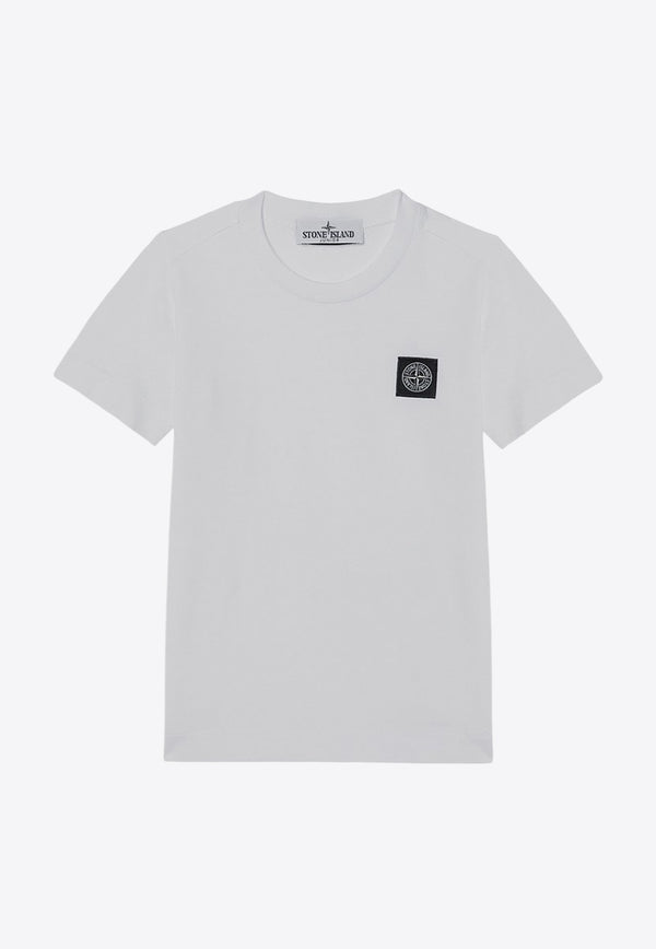 Stone Island Junior Boys Logo Patch T-shirt White 811620147/P_STONE-V0001