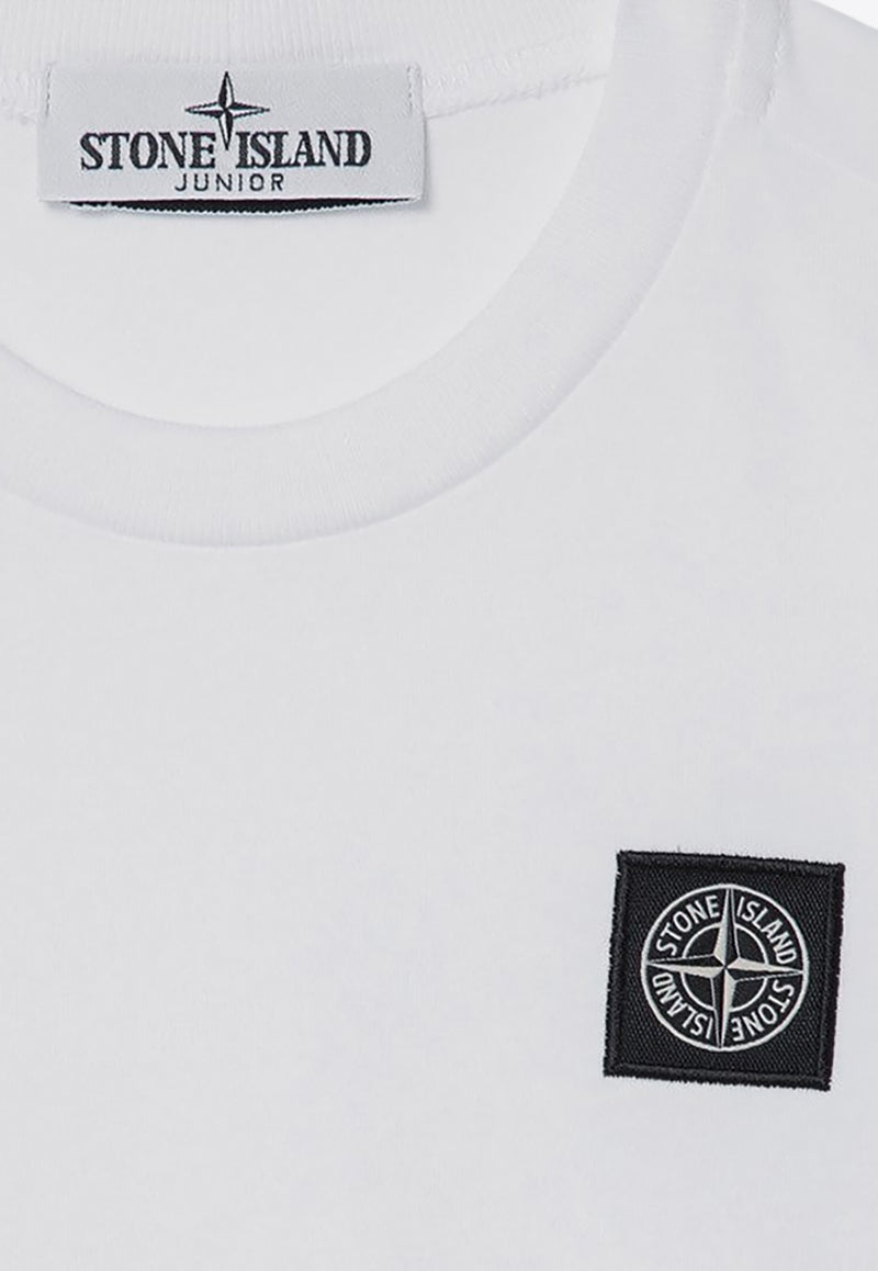 Stone Island Junior Boys Logo Patch T-shirt White 811620147/P_STONE-V0001