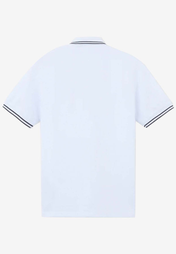 Stone Island Junior Boys Logo Patch Polo T-shirt White 811621348WHITE