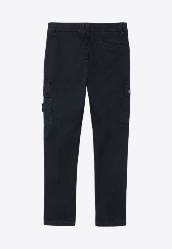 Stone Island Junior Boys Compass Patch Cargo Pants Navy 8116301-B15/P_STONE-V0120