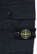 Stone Island Junior Boys Compass Patch Cargo Pants Navy 8116301-B15/P_STONE-V0120