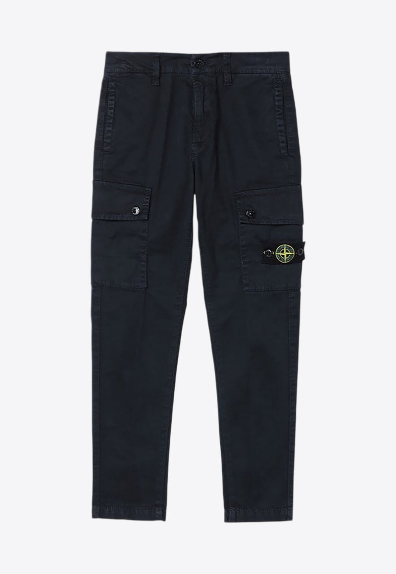 Stone Island Junior Boys Compass Patch Cargo Pants Navy 811630115/P_STONE-V0120