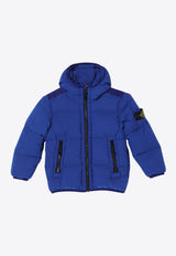 Stone Island Junior Boys Logo Patch Down Jacket Blue 8116403-C28/P_STONE-V0022