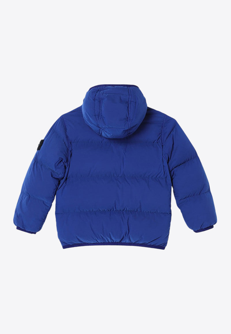 Stone Island Junior Boys Logo Patch Down Jacket Blue 8116403-C28/P_STONE-V0022