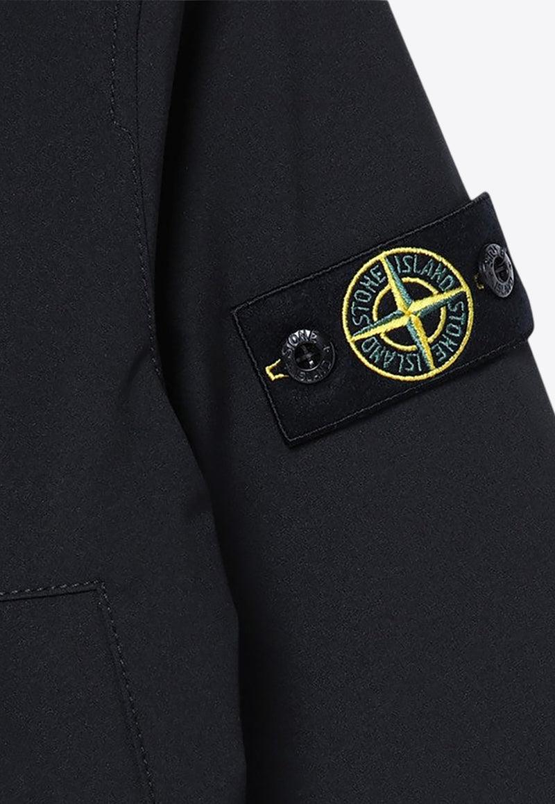 Stone Island Junior Boys Compass Patch Windbreaker Jacket Black 8116405-B27/P_STONE-V0029