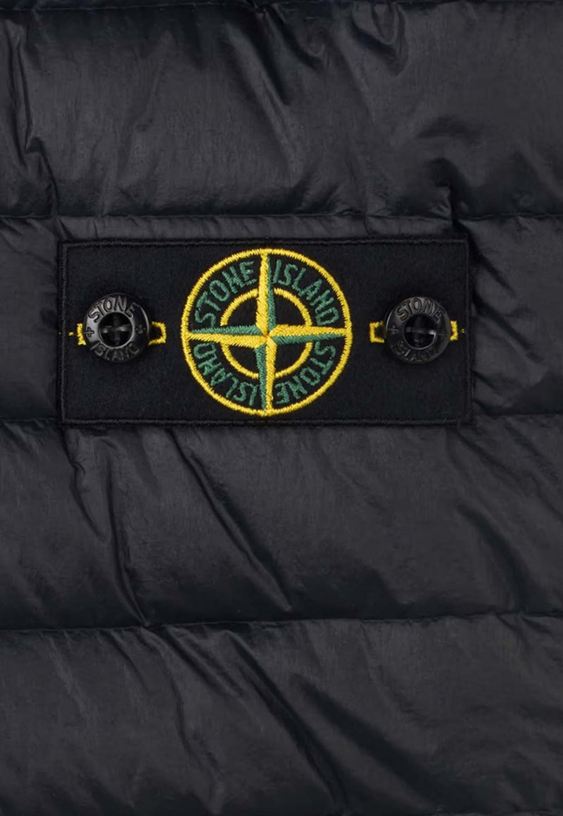 Stone Island Junior Boys Logo Patch Down Jacket Navy 811641124NAVY