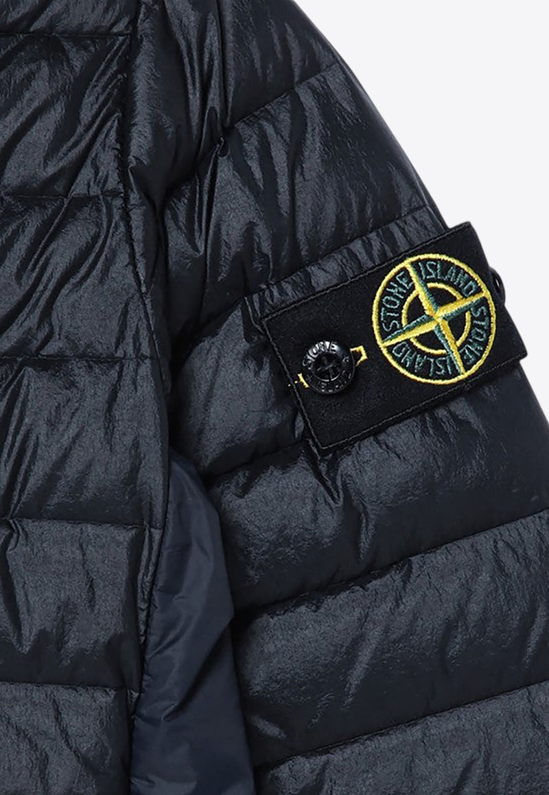 Stone Island Junior Boys Compass Patch Down Jacket Navy 811641124/P_STONE-V0020