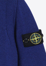 Stone Island Junior Boys Compass Patch Wool Sweater Blue 8116502Z1/P_STONE-V0022