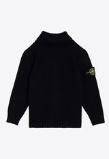 Stone Island Junior Boys Logo Patch Turtleneck Sweater Navy 8116504-BA2/P_STONE-V0020