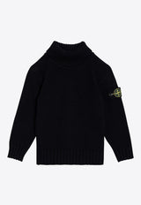 Stone Island Junior Boys Logo Patch Turtleneck Sweater Navy 8116504-CA2/P_STONE-V0020