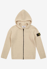 Stone Island Junior Boys Logo Patch Knitted Cardigan 8116507Z5BEIGE